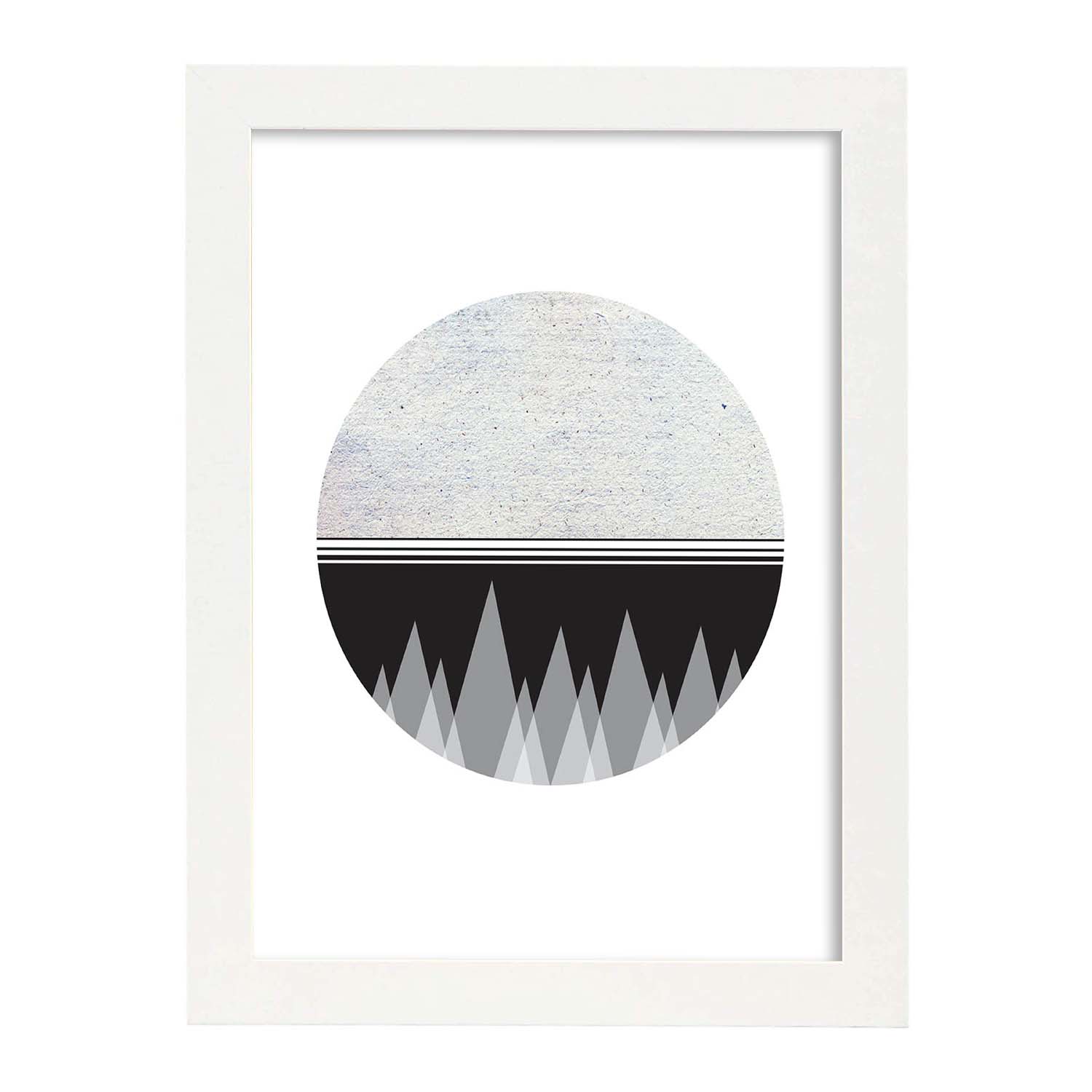 Nacnic Lámina Luna Y Montaña 2 Con Dibujo Nórdico De Círculos