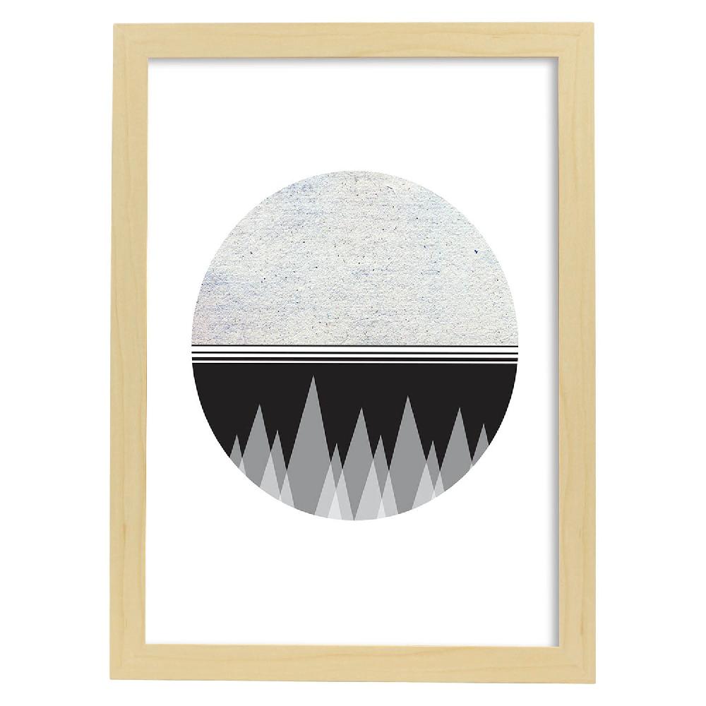 Nacnic Lámina Luna Y Montaña 2 Con Dibujo Nórdico De Círculos