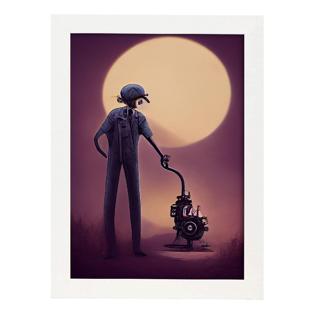 Nacnic Lámina Mecánico Intelectual Al Estilo De T. Burton De Nacnic Para Decoración De Interiores