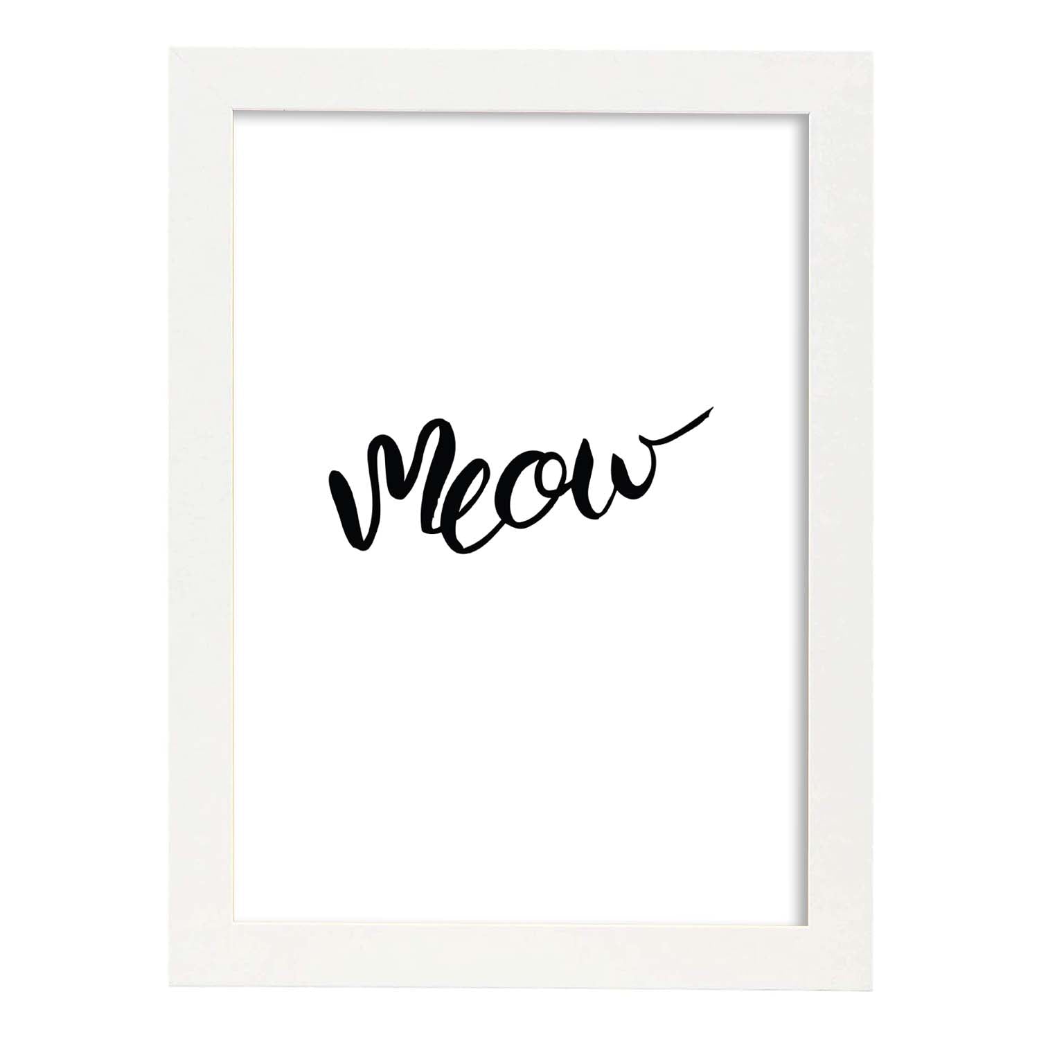 Nacnic Lámina Meow Con Mensajes Felices En Blanco Y Negro
