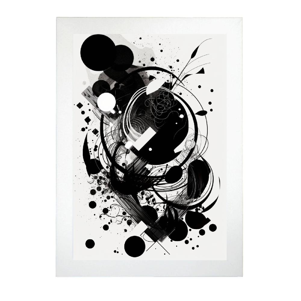 Nacnic Lámina Minimalista Abstracta En Blanco Y Negro