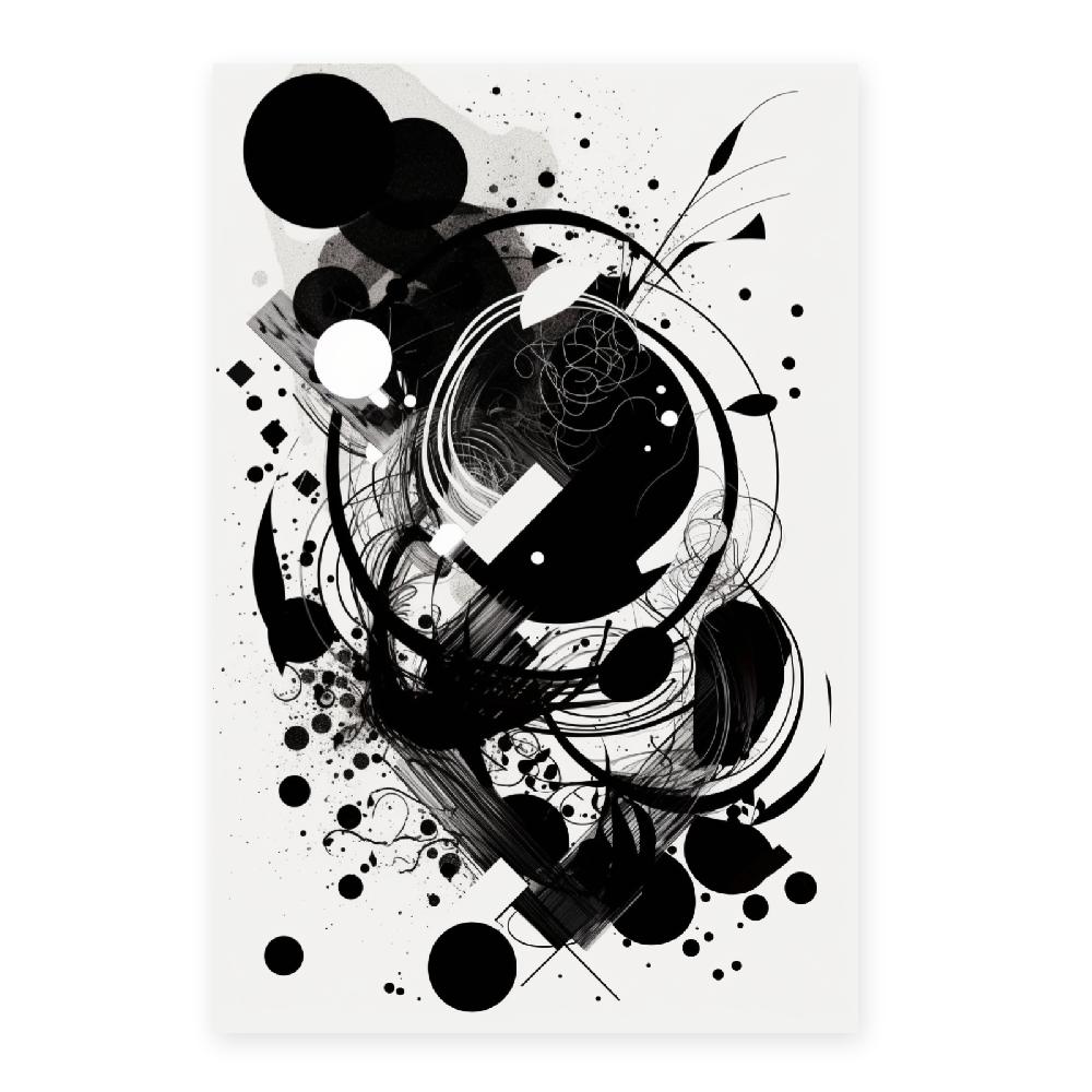 Nacnic Lámina Minimalista Abstracta En Blanco Y Negro