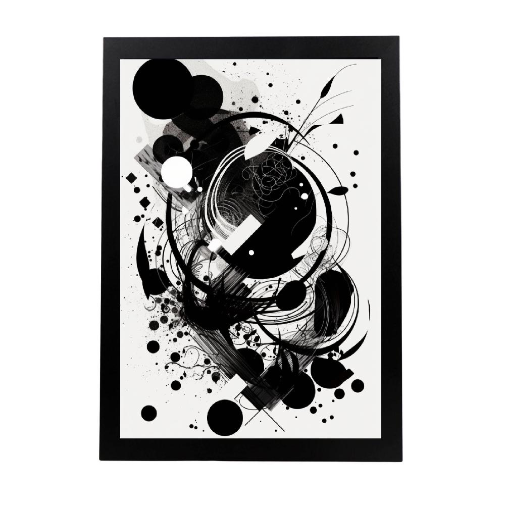 nacnic Lámina Minimalista Abstracta en Blanco y Negro