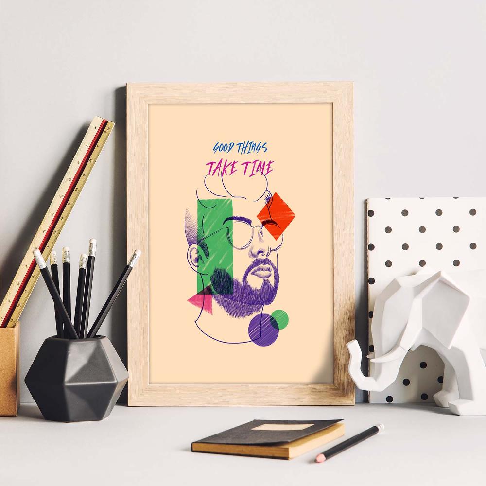 Nacnic Lámina Minimalista Colorida De Bocetos De Bustos Con Mensaje