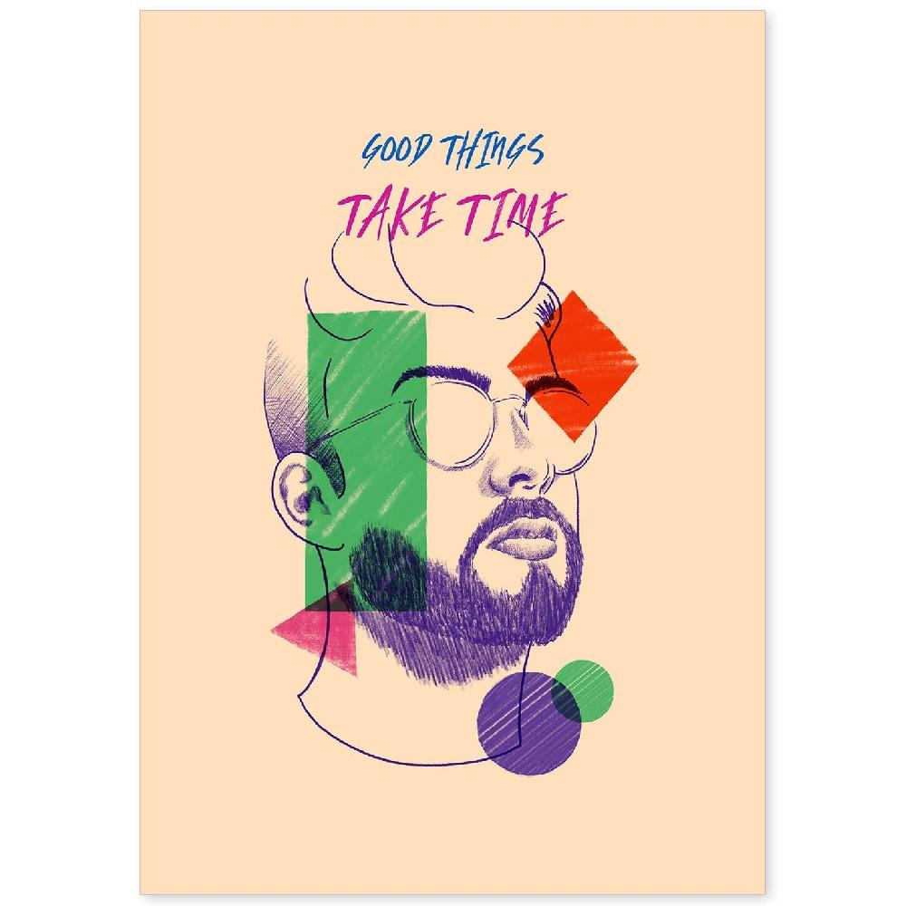 nacnic Lámina Minimalista Colorida de Bocetos de Bustos con Mensaje