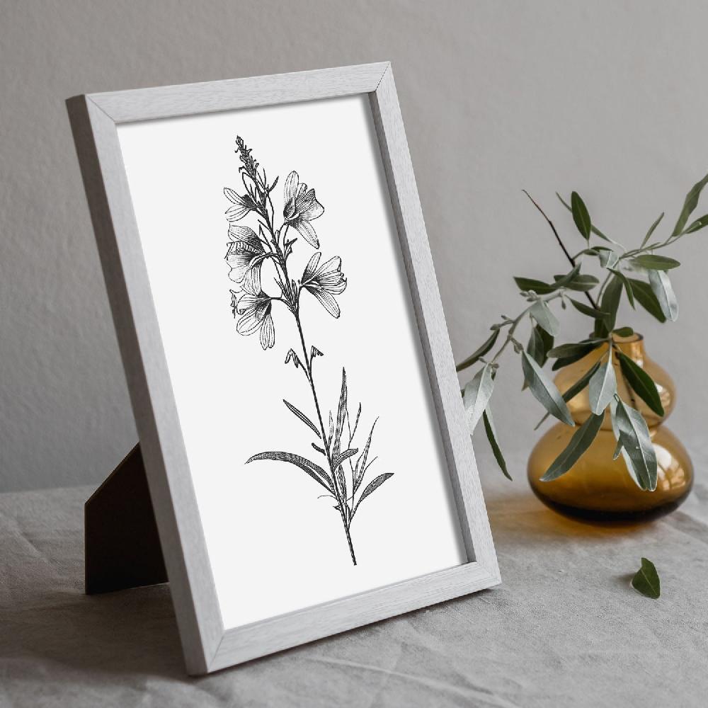 Nacnic Lámina Minimalista De Flor De Espuela De Nacnic