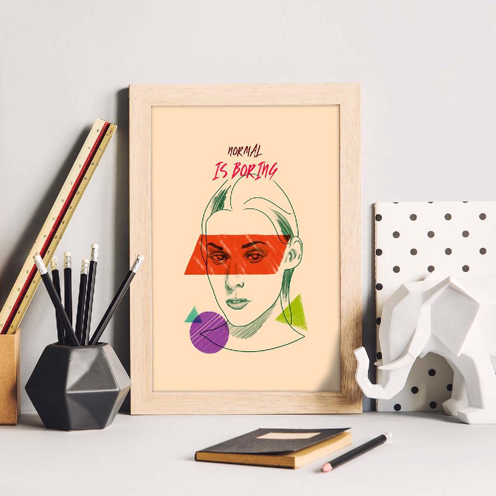 Nacnic Lámina Minimalista Y Colorida De Bocetos De Bustos Con Mensaje