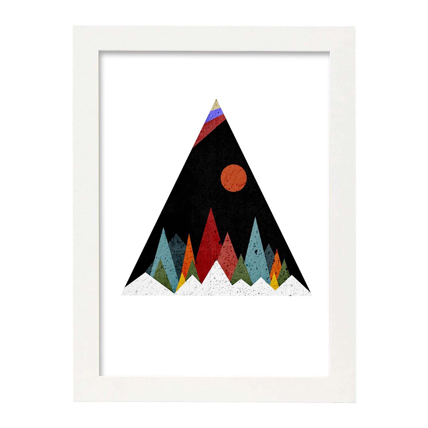 Nacnic Lámina Montañas Noche Con Dibujo Nórdico De Círculos