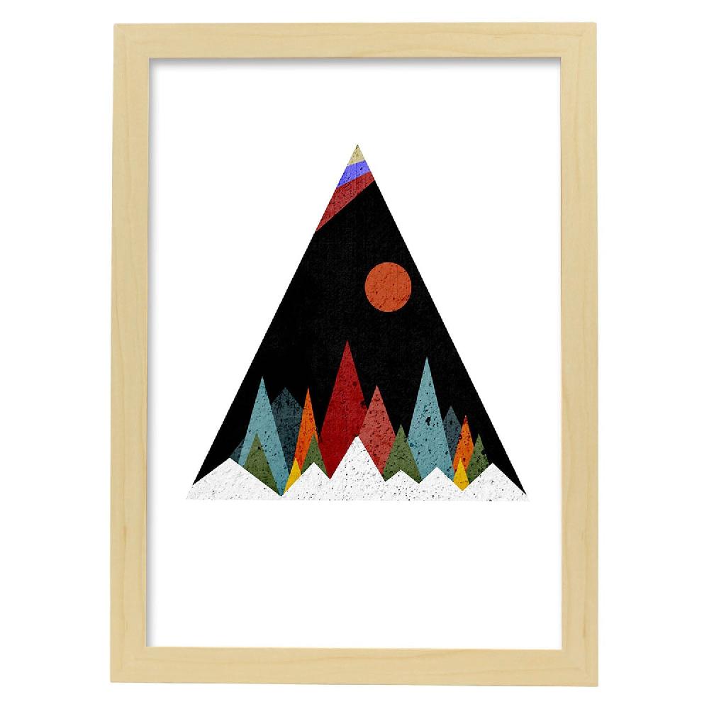 Nacnic Lámina Montañas Noche Con Dibujo Nórdico De Círculos