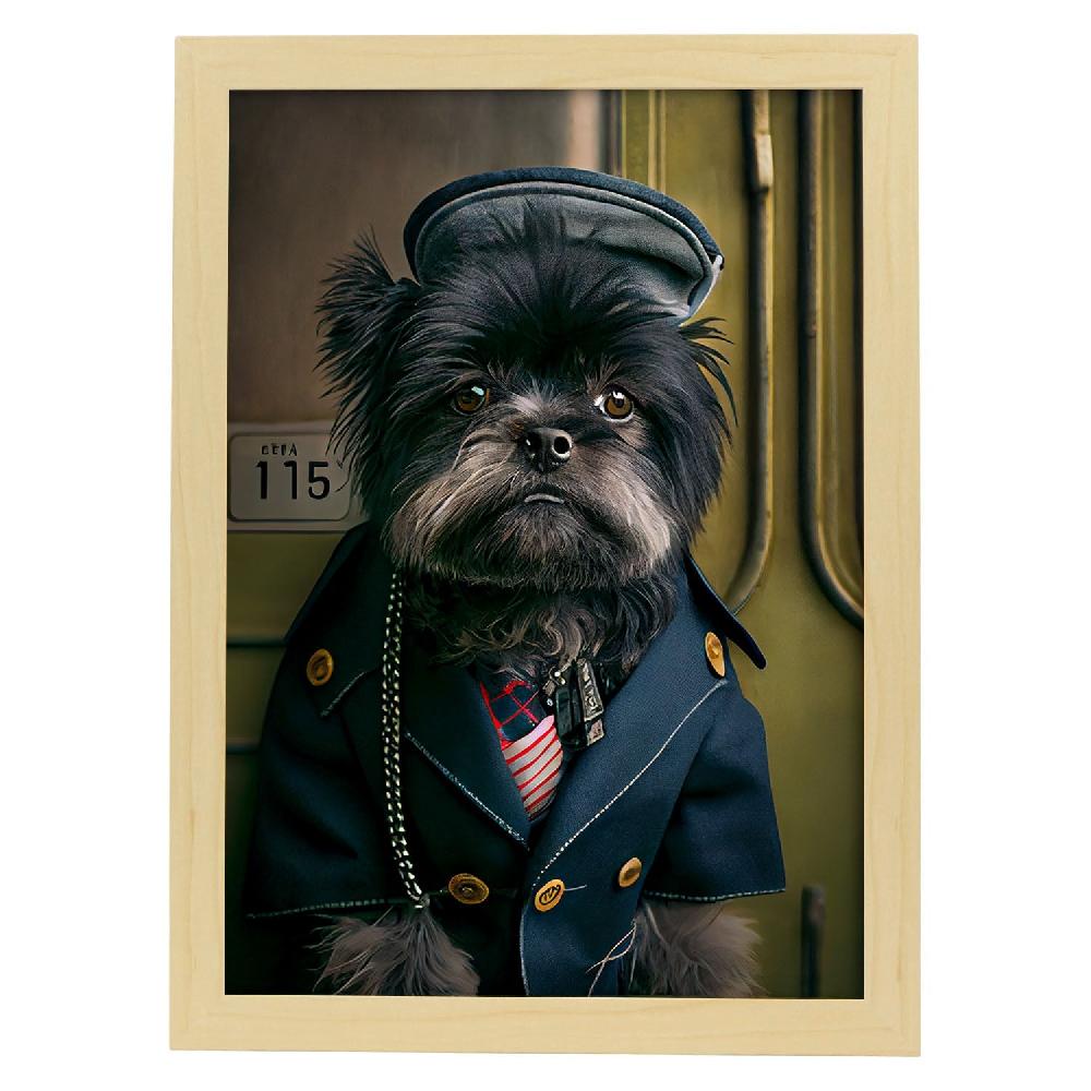 Nacnic Lámina Nacnic Affenpinscher Encantador En Estilo Fotografía Colorida Con Ropa Humana