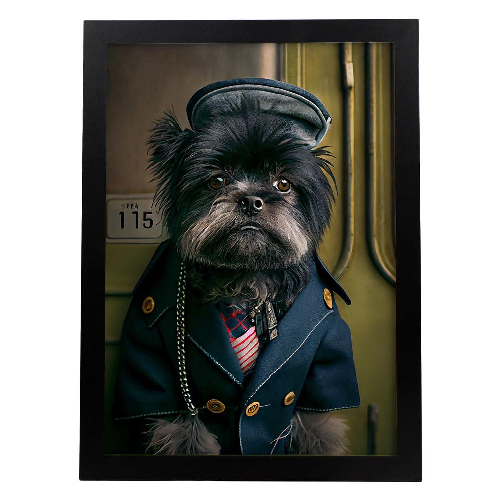 nacnic Lámina Nacnic Affenpinscher Encantador en Estilo Fotografía Colorida con Ropa Humana
