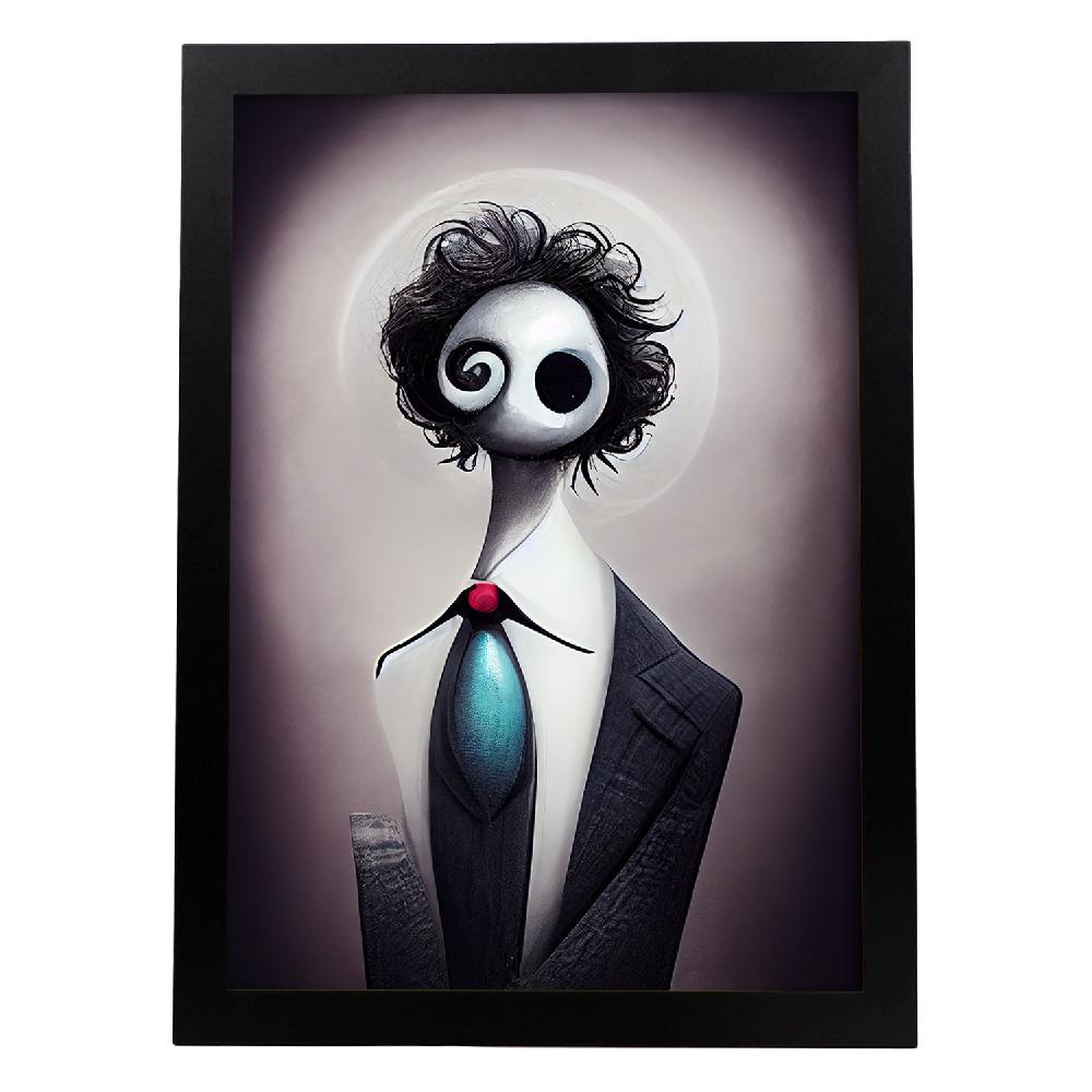 Nacnic Lámina Nacnic Asesor Amistoso Estilo T. Burton En Arte Gótico Y Oscuro