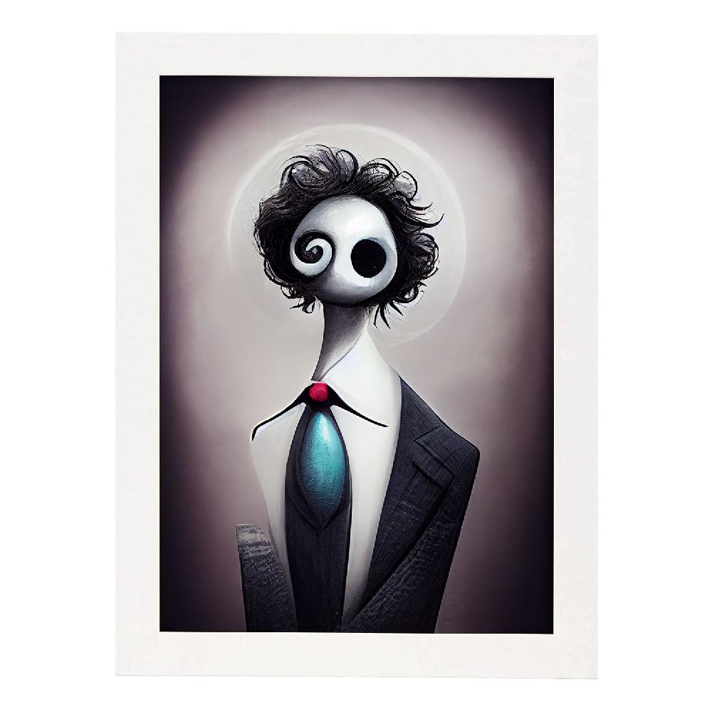 Nacnic Lámina Nacnic Asesor Amistoso Estilo T. Burton En Arte Gótico Y Oscuro