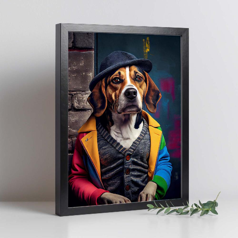 Nacnic Lámina Nacnic Beagle Dinámico En Estilo Fotografía Colorida