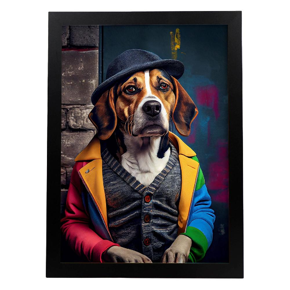 nacnic Lámina Nacnic Beagle Dinámico en Estilo Fotografía Colorida