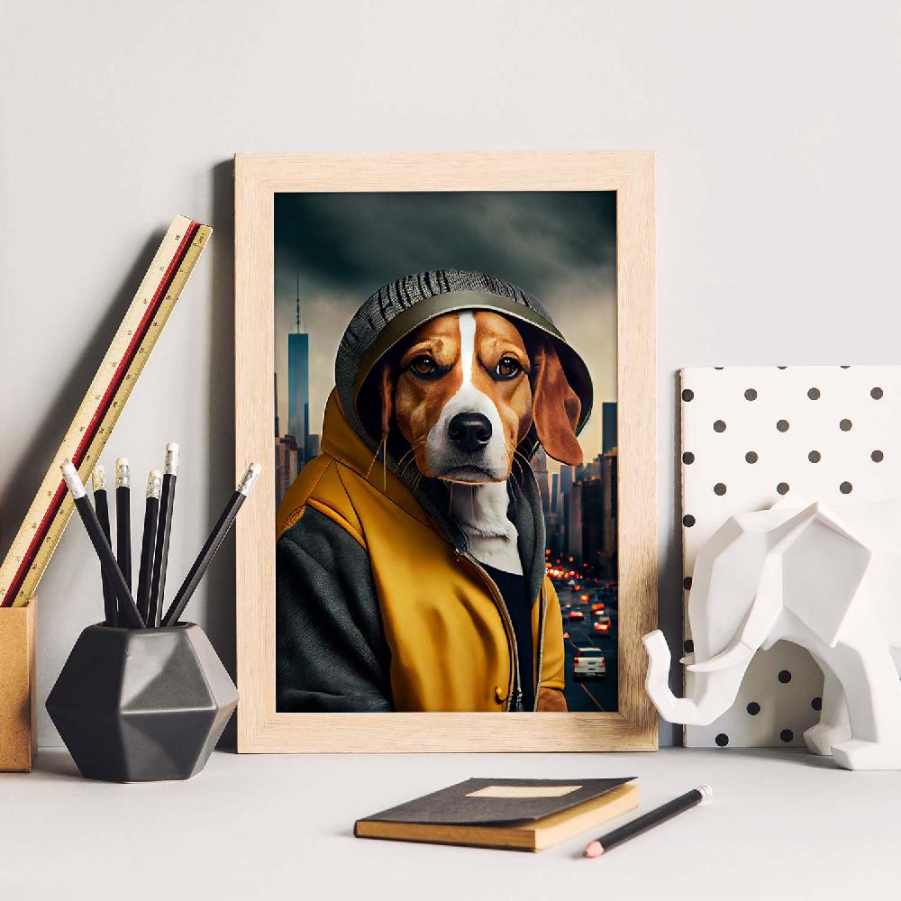 Nacnic Lámina Nacnic Beagle Humilde En Estilo Fotografía Colorida