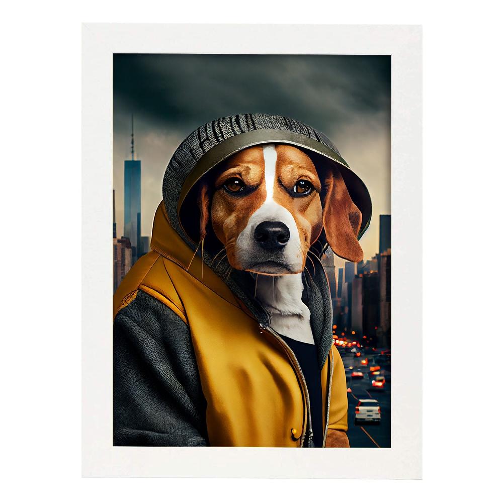 Nacnic Lámina Nacnic Beagle Humilde En Estilo Fotografía Colorida
