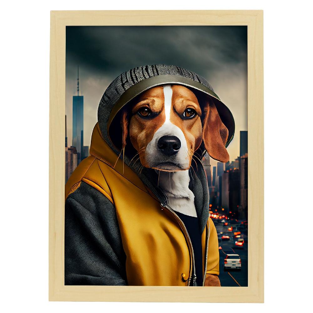 Nacnic Lámina Nacnic Beagle Humilde En Estilo Fotografía Colorida