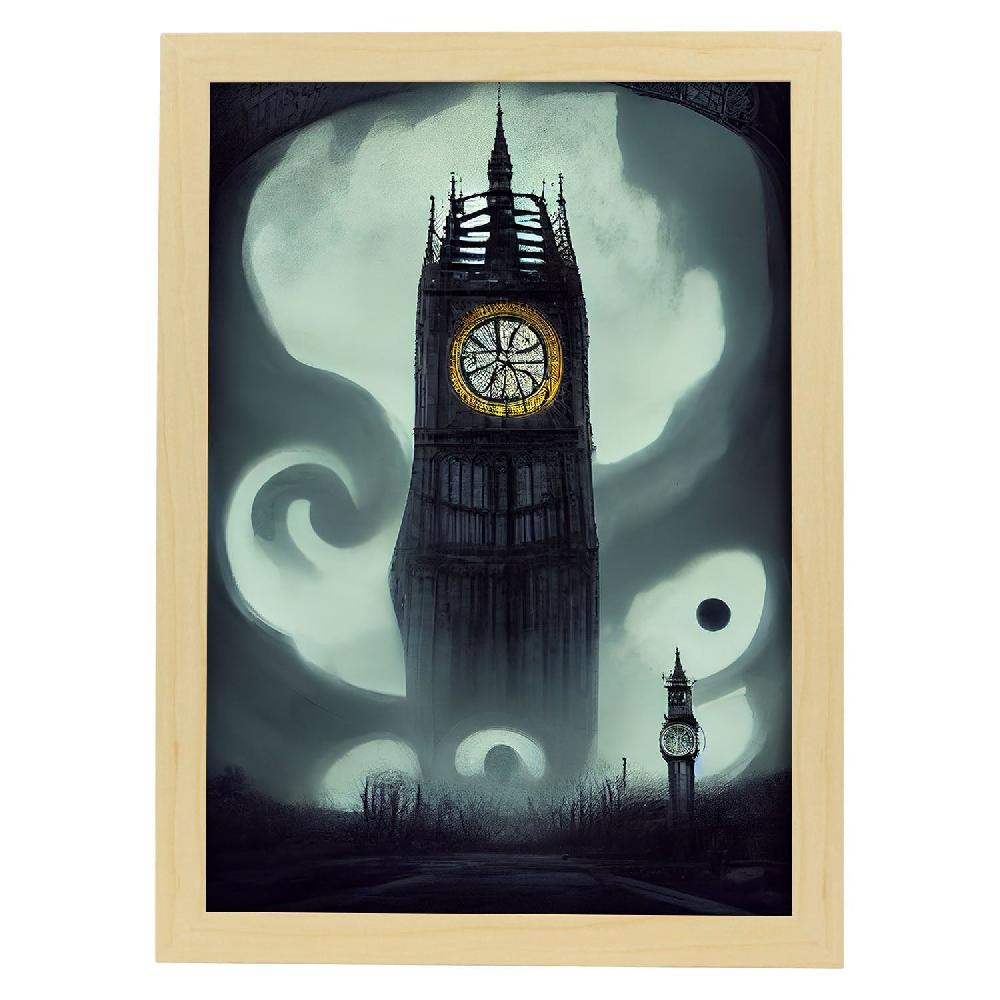 Nacnic Lámina Nacnic Big Ben Energético Estilo T. Burton Para Decoración De Interiores