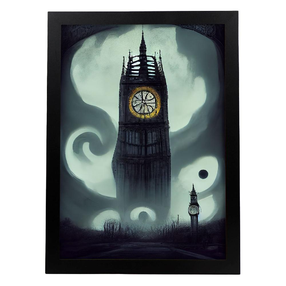 nacnic Lámina Nacnic Big Ben Energético Estilo T. Burton para Decoración de Interiores