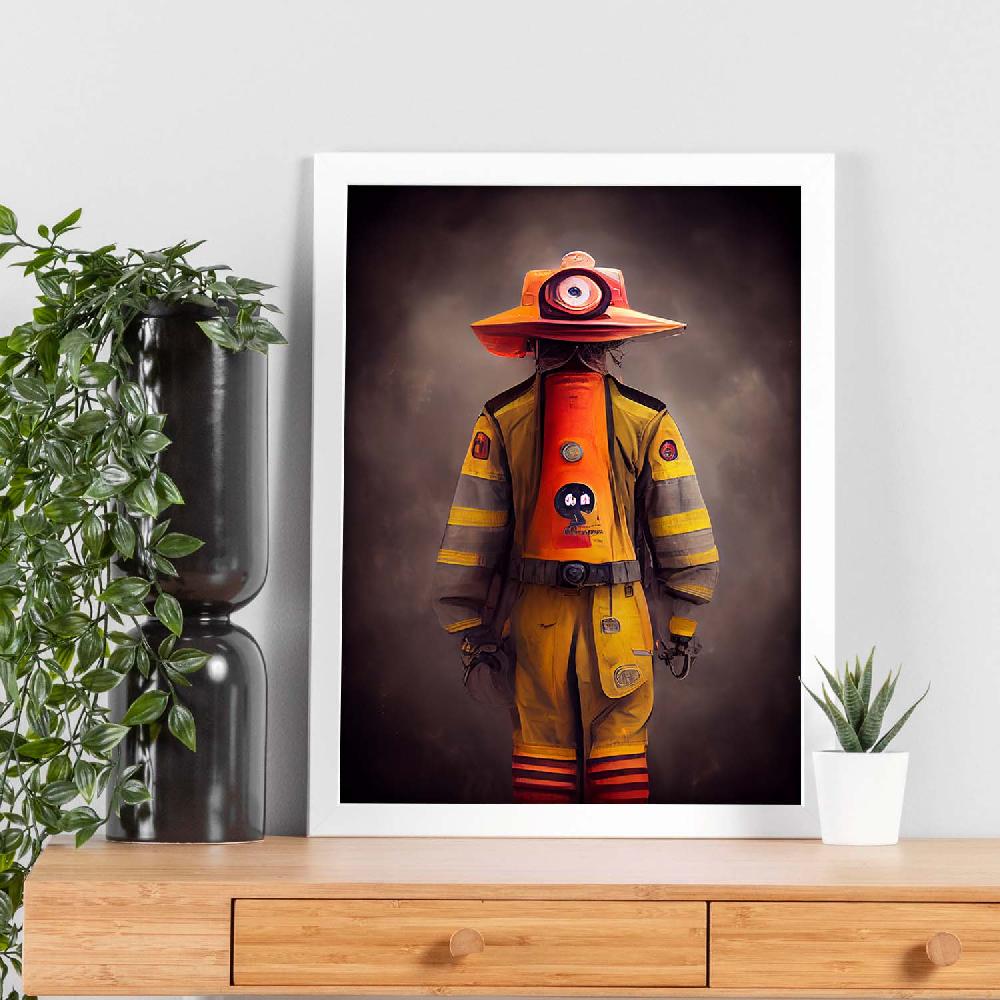 Nacnic Lámina Nacnic Bombero Sensible Al Estilo T. Burton Para Decoración De Interiores