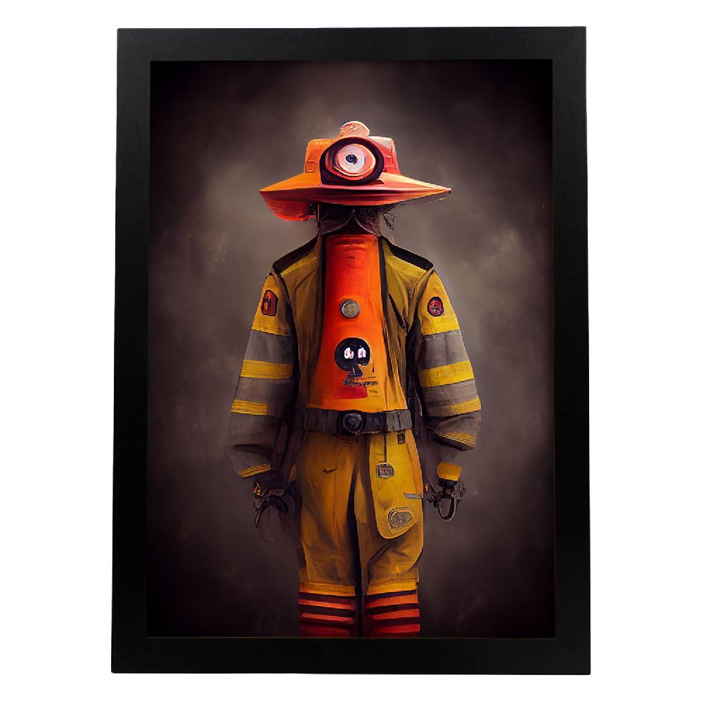 nacnic Lámina Nacnic Bombero Sensible al Estilo T. Burton para Decoración de Interiores