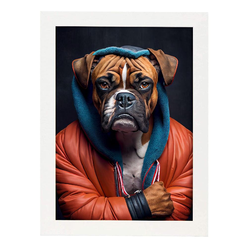 Nacnic Lámina Nacnic Boxer Boxeador Con Ropa Humana En Estilo Fotografía A Color