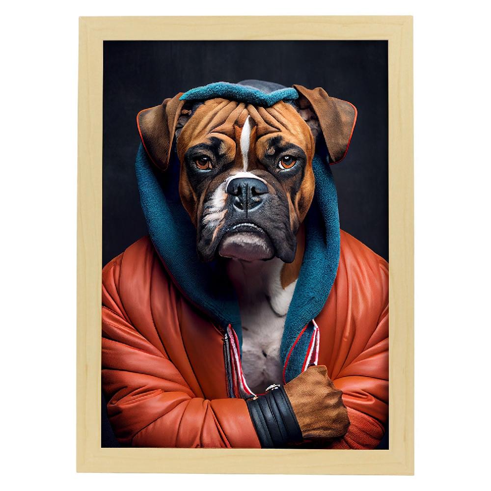 Nacnic Lámina Nacnic Boxer Boxeador Con Ropa Humana En Estilo Fotografía A Color