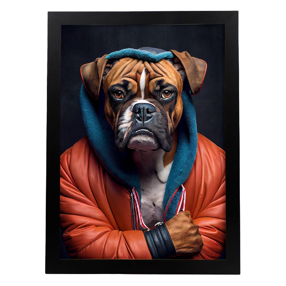 nacnic Lámina Nacnic Boxer Boxeador con Ropa Humana en Estilo Fotografía a Color