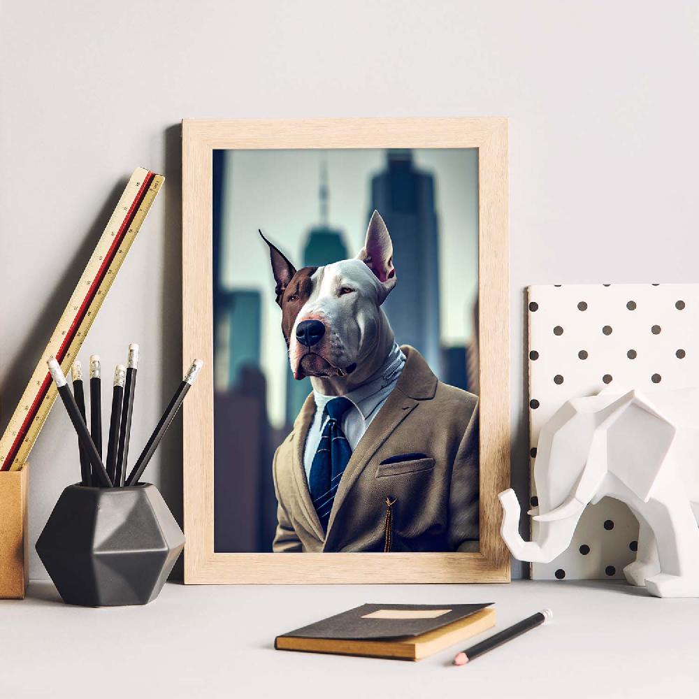Nacnic Lámina Nacnic Bull Terrier Optimista En Estilo Fotografía Colorida