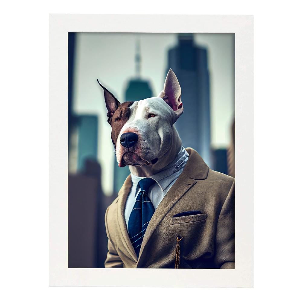 Nacnic Lámina Nacnic Bull Terrier Optimista En Estilo Fotografía Colorida