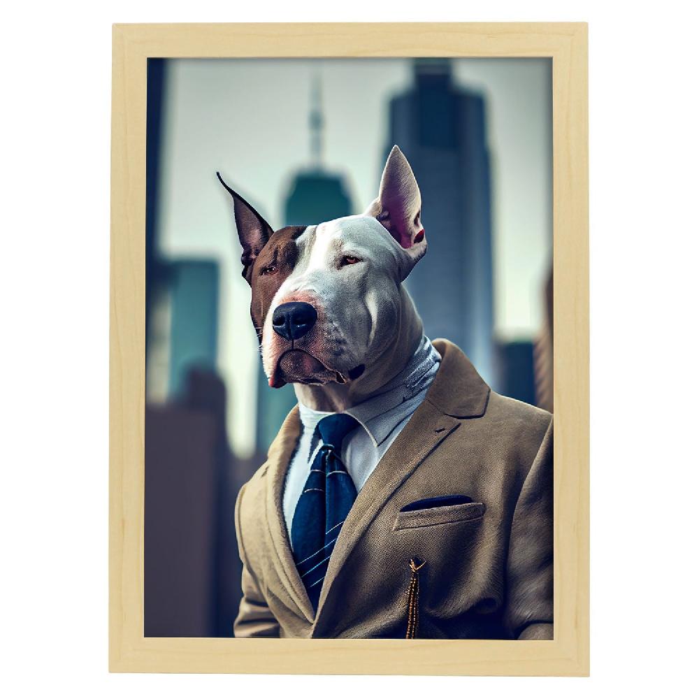 Nacnic Lámina Nacnic Bull Terrier Optimista En Estilo Fotografía Colorida