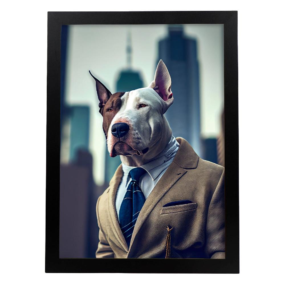 nacnic Lámina Nacnic Bull Terrier Optimista en Estilo Fotografía Colorida