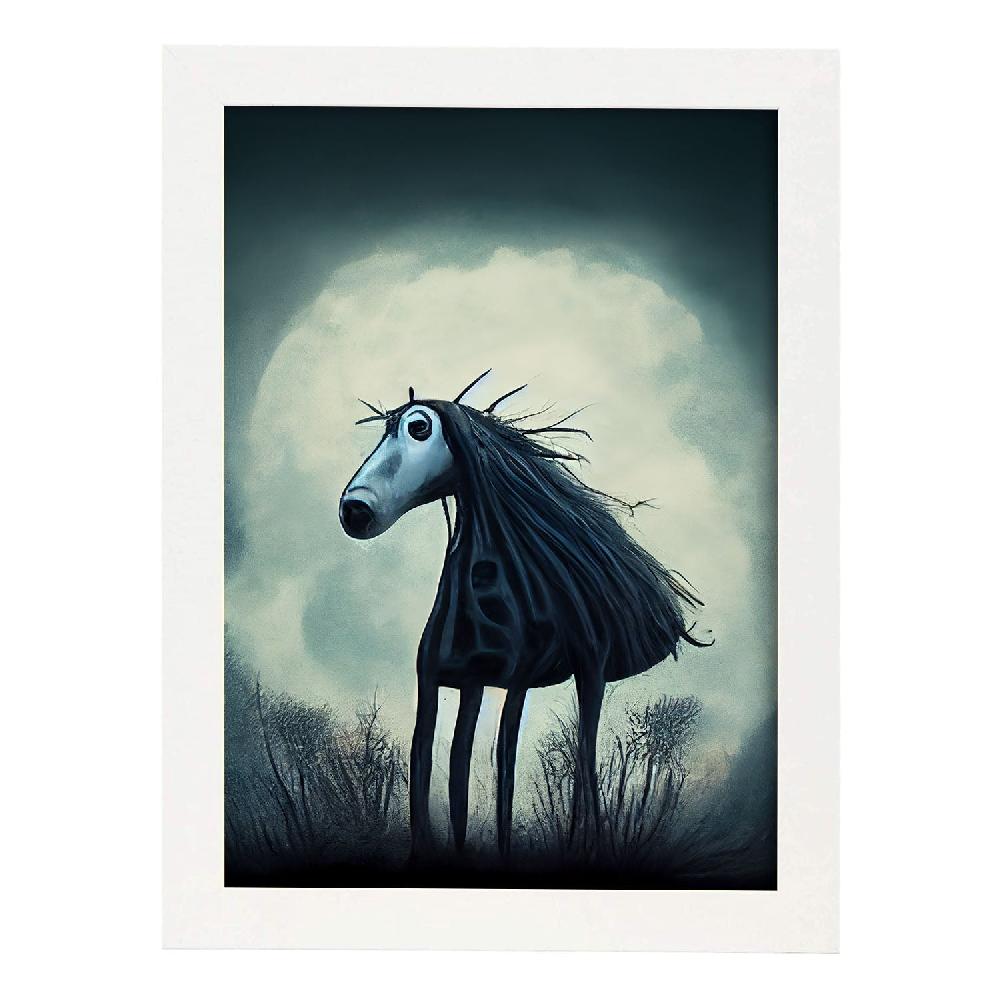 Nacnic Lámina Nacnic Caballo Amistoso Estilo T. Burton