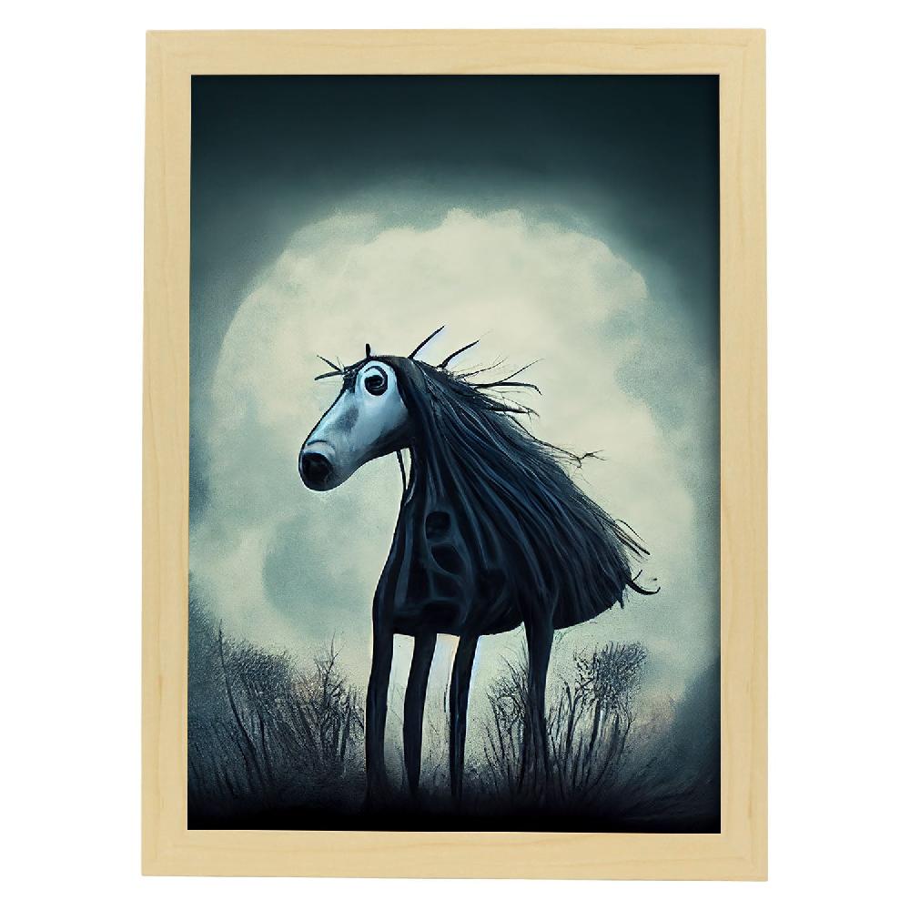 Nacnic Lámina Nacnic Caballo Amistoso Estilo T. Burton