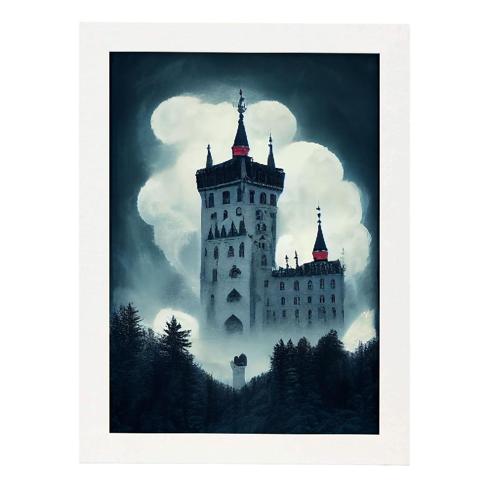 Nacnic Lámina Nacnic Castillo Neuschwanstein Estilo T. Burton