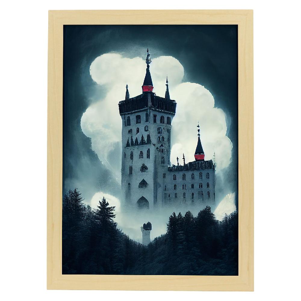 Nacnic Lámina Nacnic Castillo Neuschwanstein Estilo T. Burton