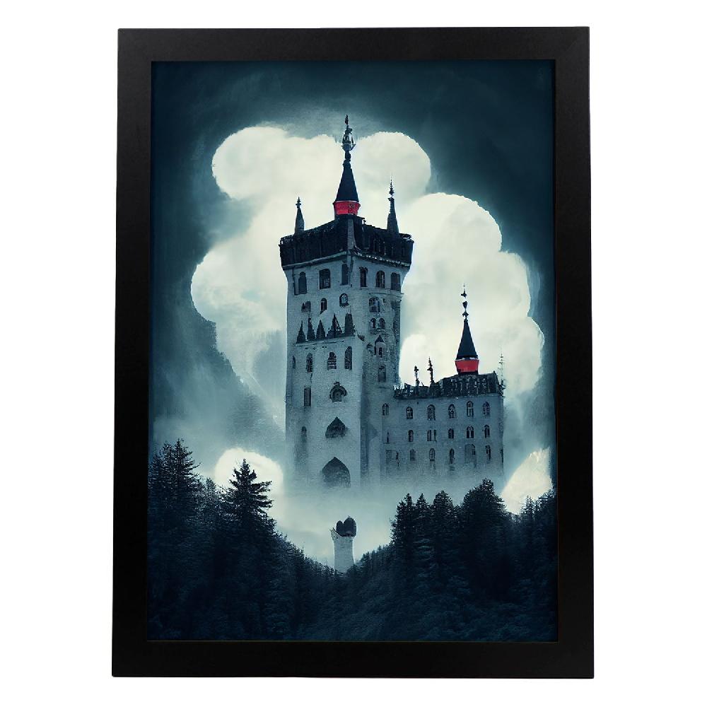 nacnic Lámina Nacnic Castillo Neuschwanstein Estilo T. Burton