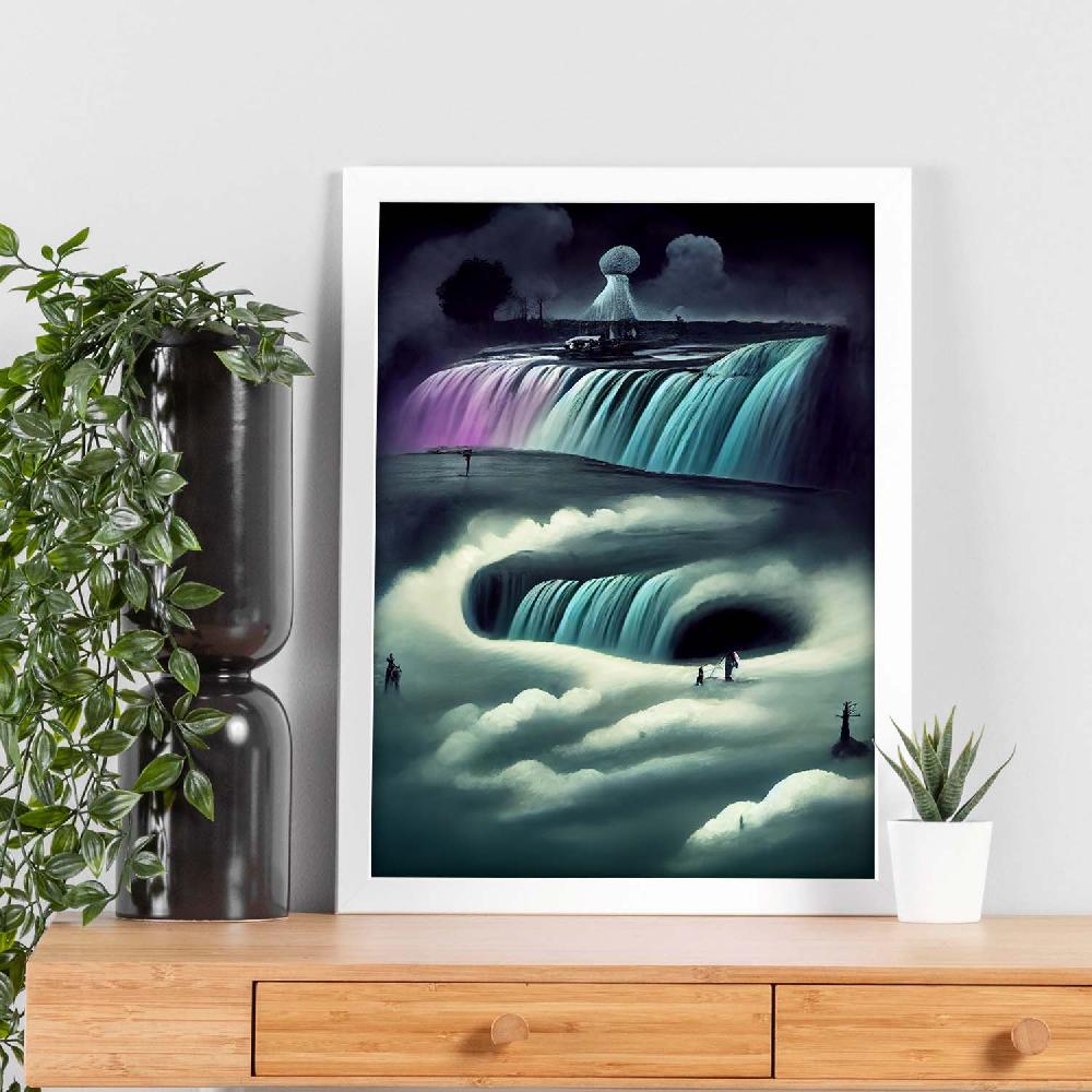 Nacnic Lámina Nacnic Cataratas Niagara Estilo T. Burton Arte Gótico
