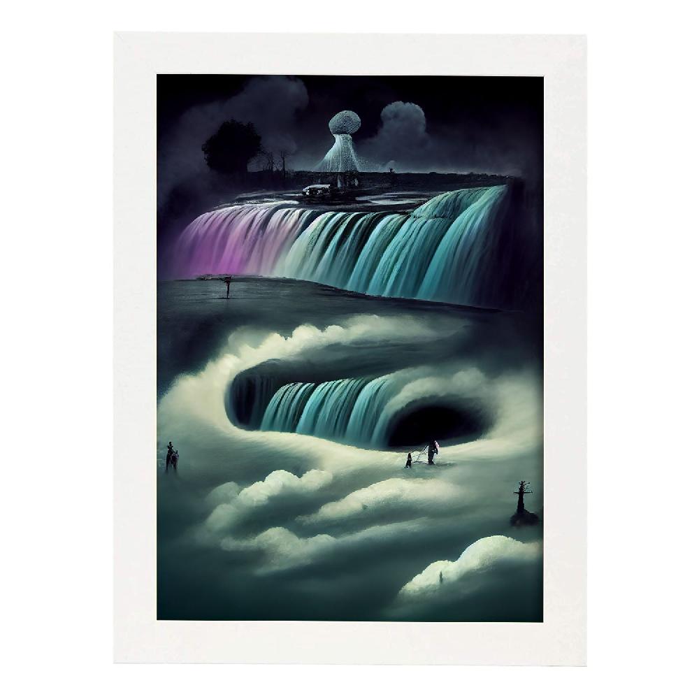 Nacnic Lámina Nacnic Cataratas Niagara Estilo T. Burton Arte Gótico