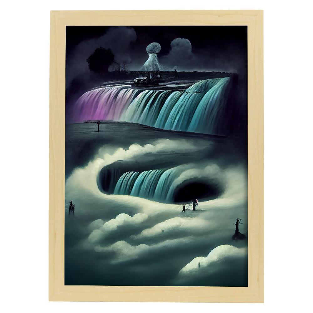 Nacnic Lámina Nacnic Cataratas Niagara Estilo T. Burton Arte Gótico