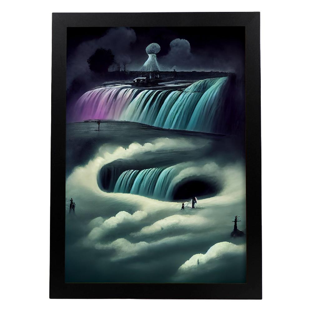nacnic Lámina Nacnic Cataratas Niagara Estilo T. Burton Arte Gótico
