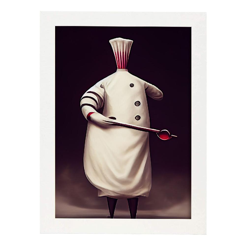 Nacnic Lámina Nacnic Chef Sensible Al Estilo De T. Burton En Arte Gótico Y Oscuro
