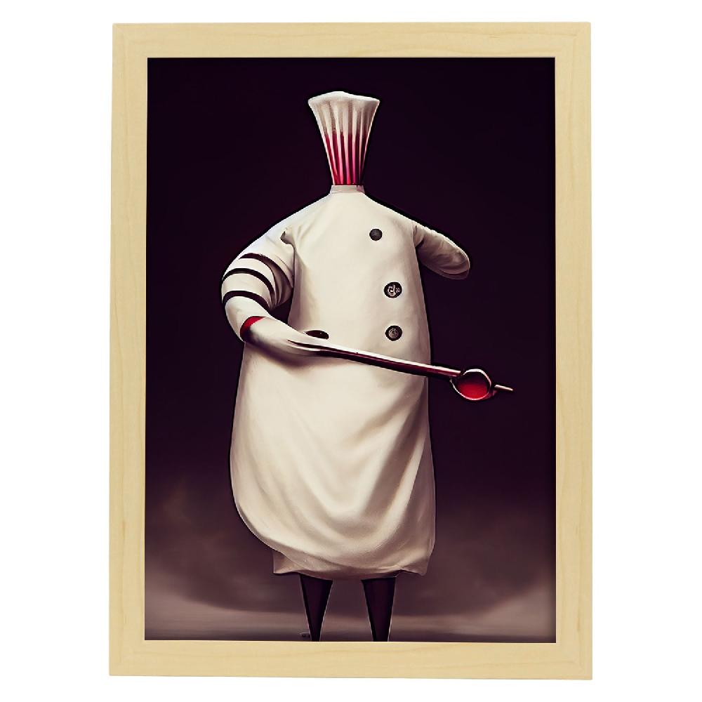 Nacnic Lámina Nacnic Chef Sensible Al Estilo De T. Burton En Arte Gótico Y Oscuro