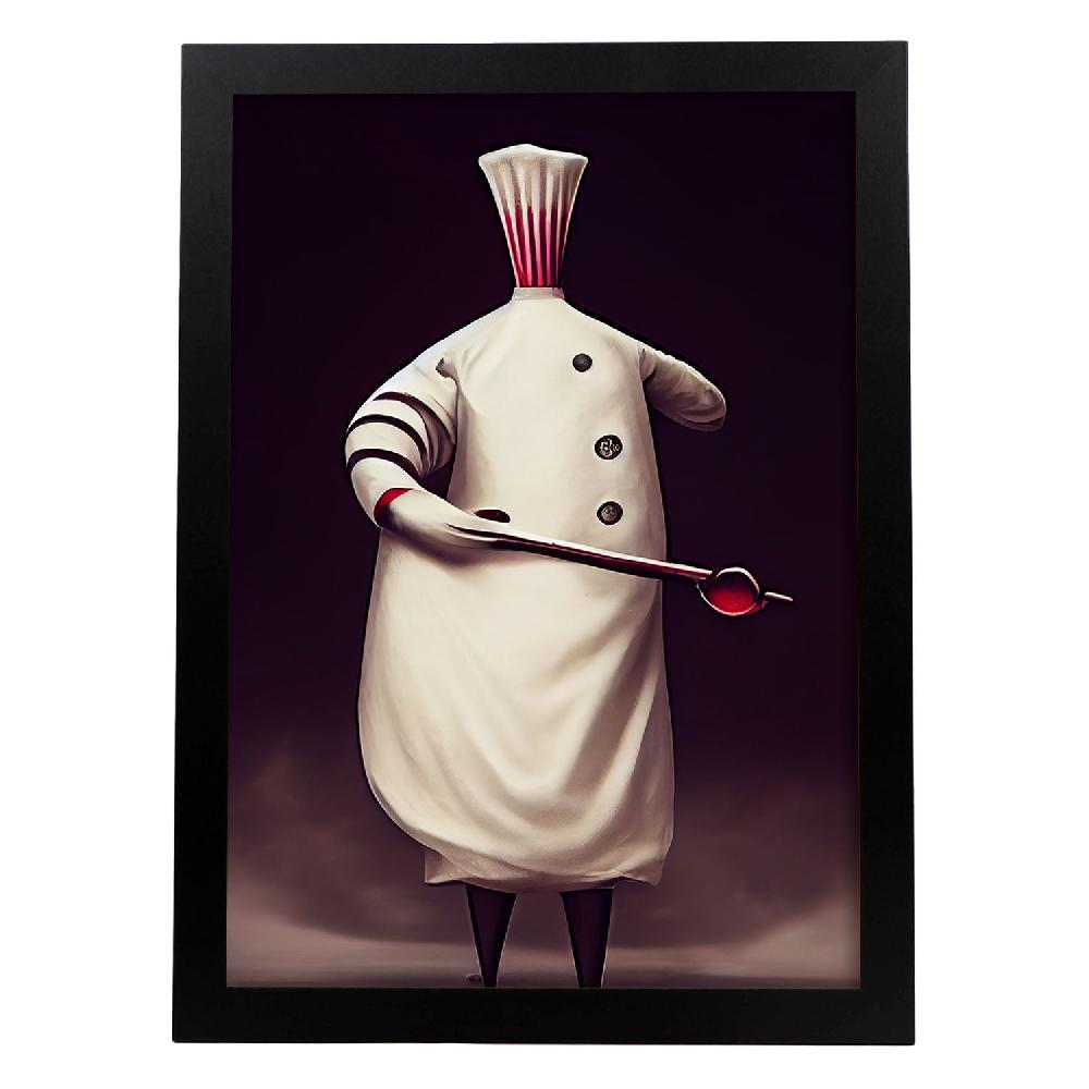 nacnic Lámina Nacnic Chef Sensible al estilo de T. Burton en Arte Gótico y Oscuro