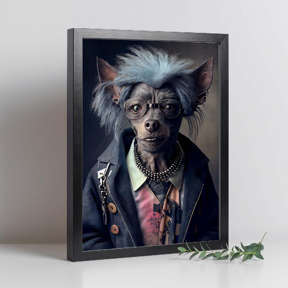 Nacnic Lámina Nacnic Chihuahua Valiente En Estilo Fotografía A Color Con Ropa Humana