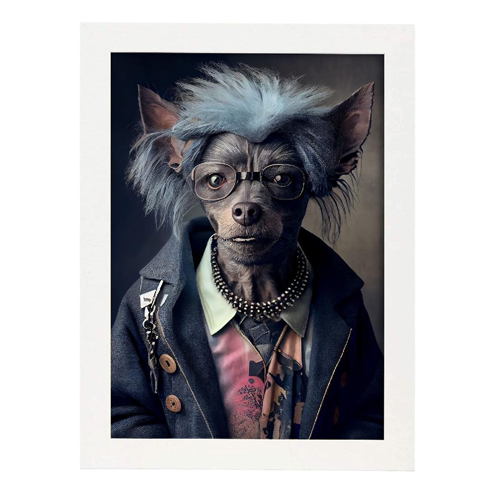 Nacnic Lámina Nacnic Chihuahua Valiente En Estilo Fotografía A Color Con Ropa Humana