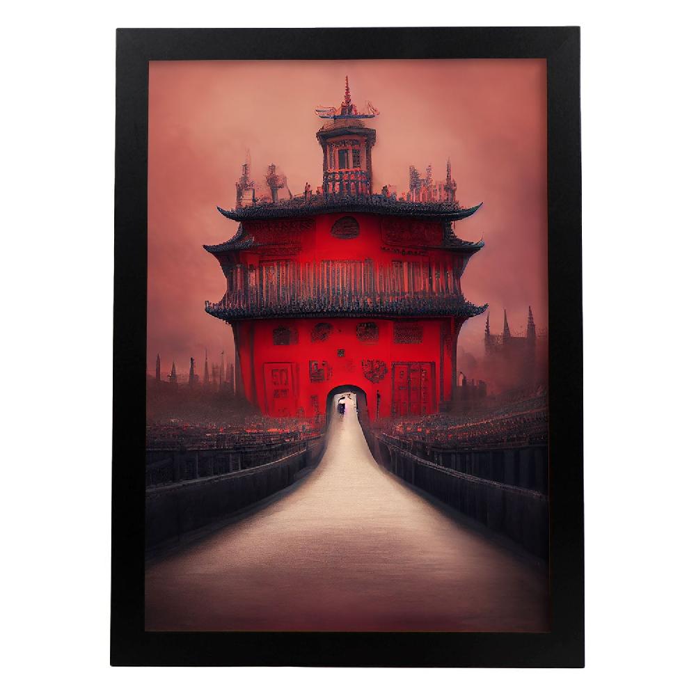 nacnic Lámina Nacnic Ciudad Prohibida al Estilo T. Burton en Arte Gótico y Oscuro