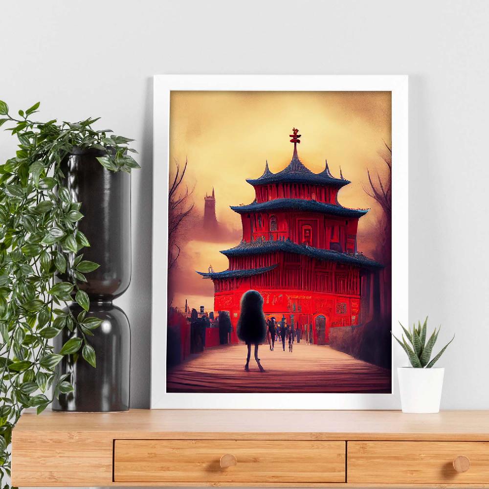 Nacnic Lámina Nacnic Ciudad Prohibida Estilo T. Burton En Arte Gótico Y Oscuro