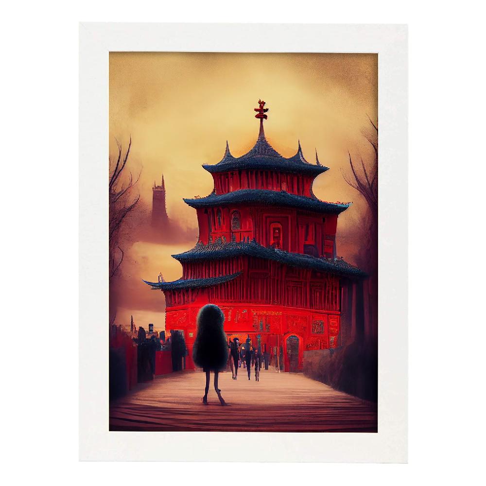 Nacnic Lámina Nacnic Ciudad Prohibida Estilo T. Burton En Arte Gótico Y Oscuro